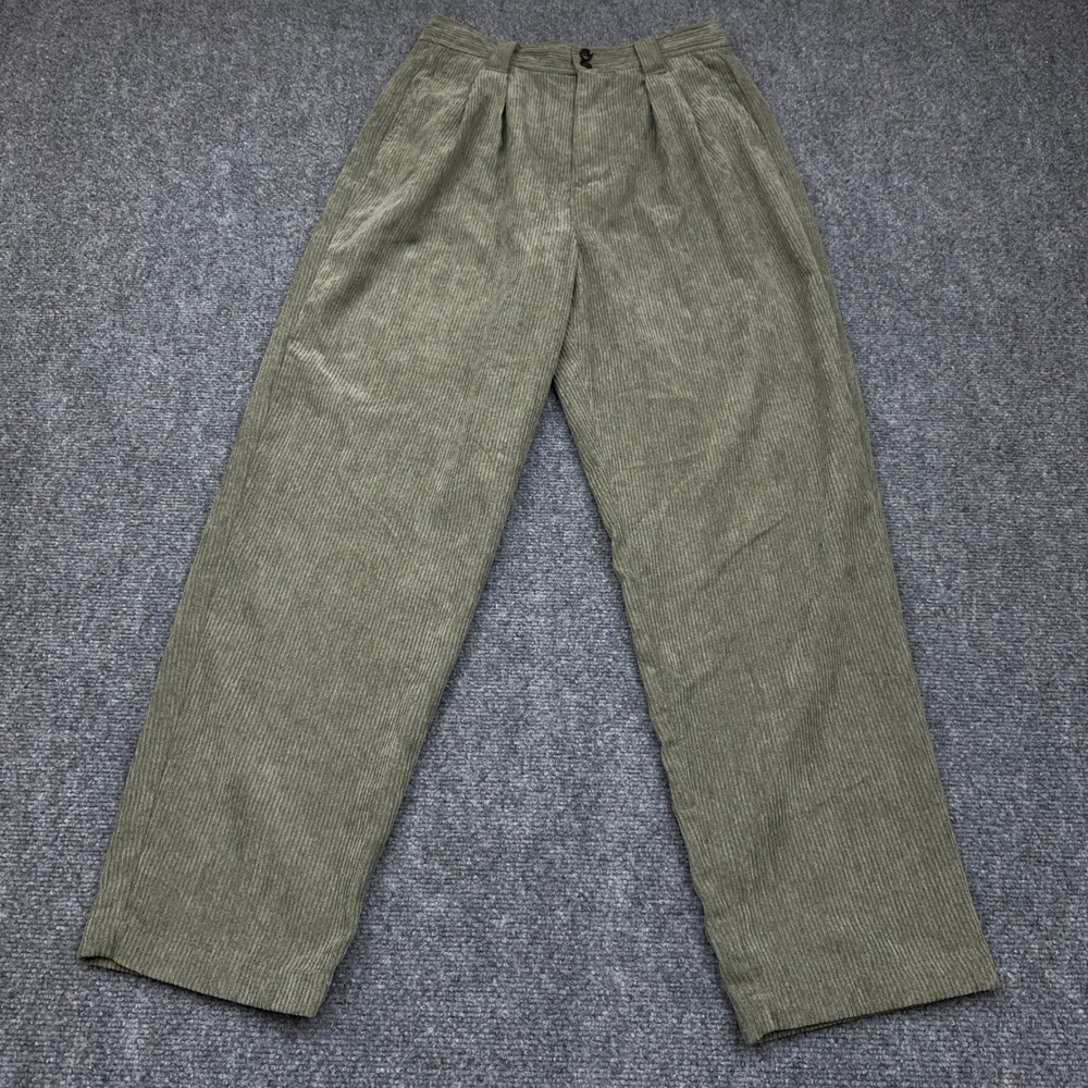 Madewell Corduroy High-Rise Tapered Pant 4 Distant Surplus Olive Green Pleated